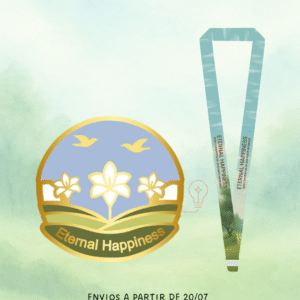 ‘ Pin Lírio Eternal Hapiness + cordão – Congresso JW 2026 *PRÉ VENDA*