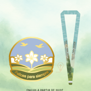 ‘ Pin Lírio Felices para siempre + cordão – Congresso JW 2026 *PRÉ VENDA*