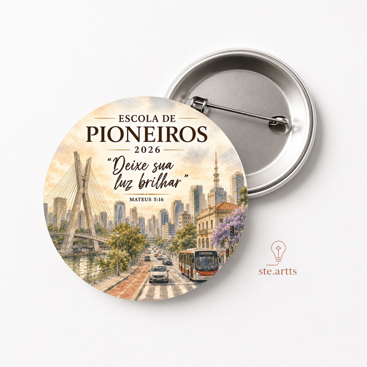 Bottons "COLEÇÃO PIONEIROS - CIDADE"